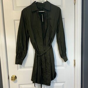 NWT Banana Republic Army Green Belted Long Sleeve Dress